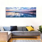 Cloudy Lake Pier at Dusk Wall Art