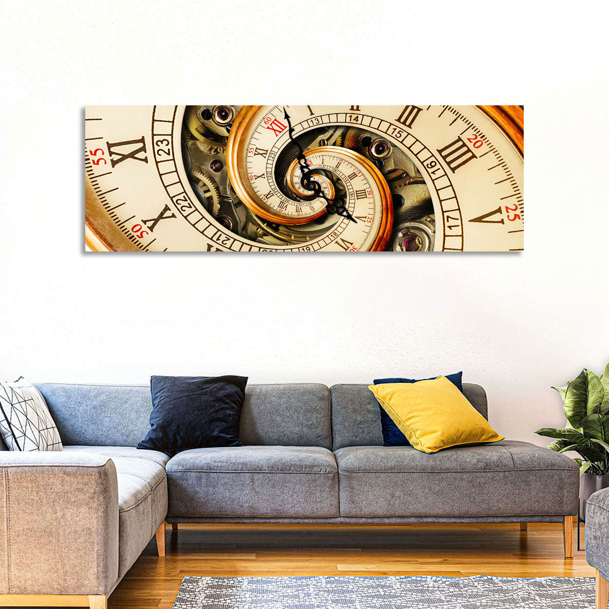 Steampunk Spiral Clock Wall Art