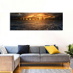 Viking Longships at Sunset Wall Art