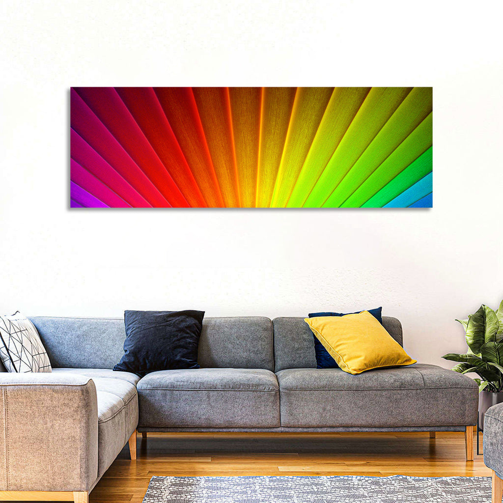 Geometric Rainbow Rays Wall Art