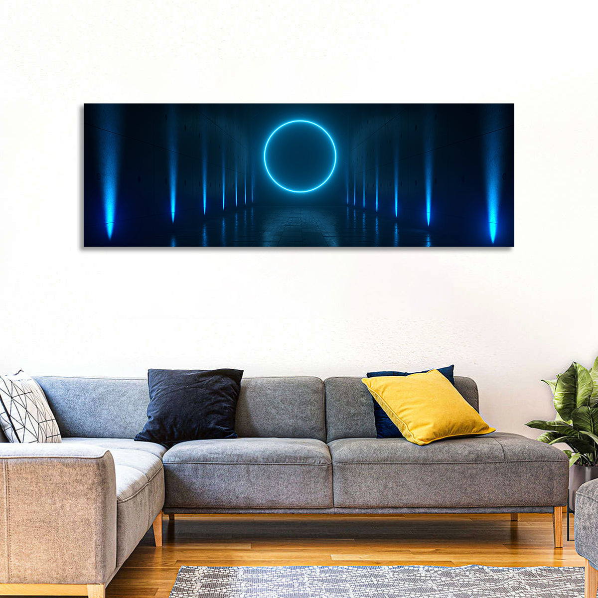Glowing Neon Corridor Wall Art