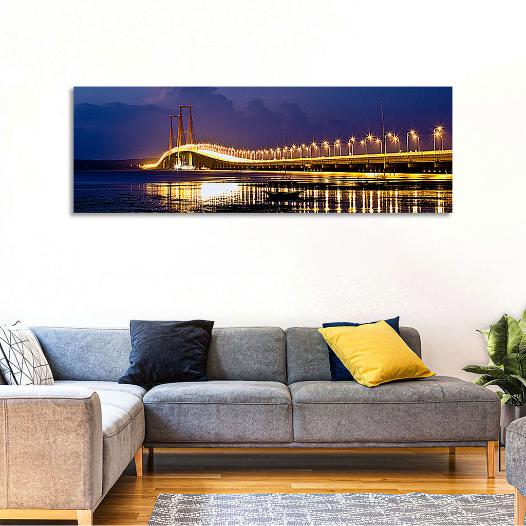 Suramadu Bridge at Dusk Wall Art