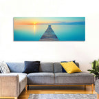Wooden Footbridge at Sunset Wall Art