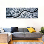 S-curve Winter Forest Road Wall Art