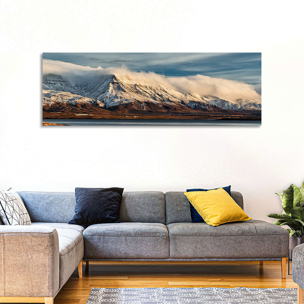 Reykjavik Golden Hour Mountains Wall Art