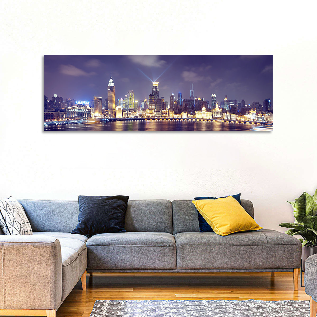 Shanghai Night Skyline Wall Art