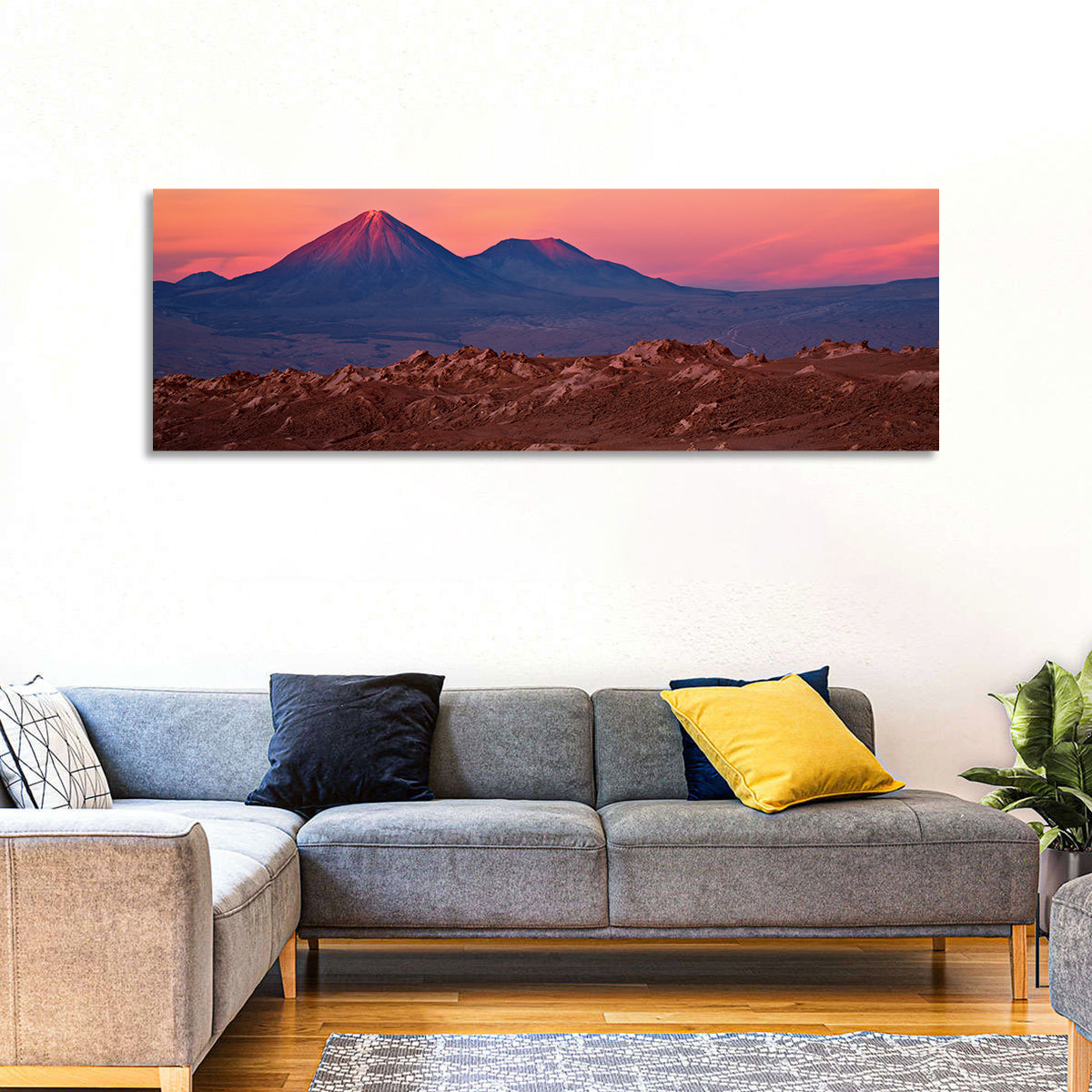 Valle De La Luna, Licancabur Volcano Wall Art in a room, panoramic