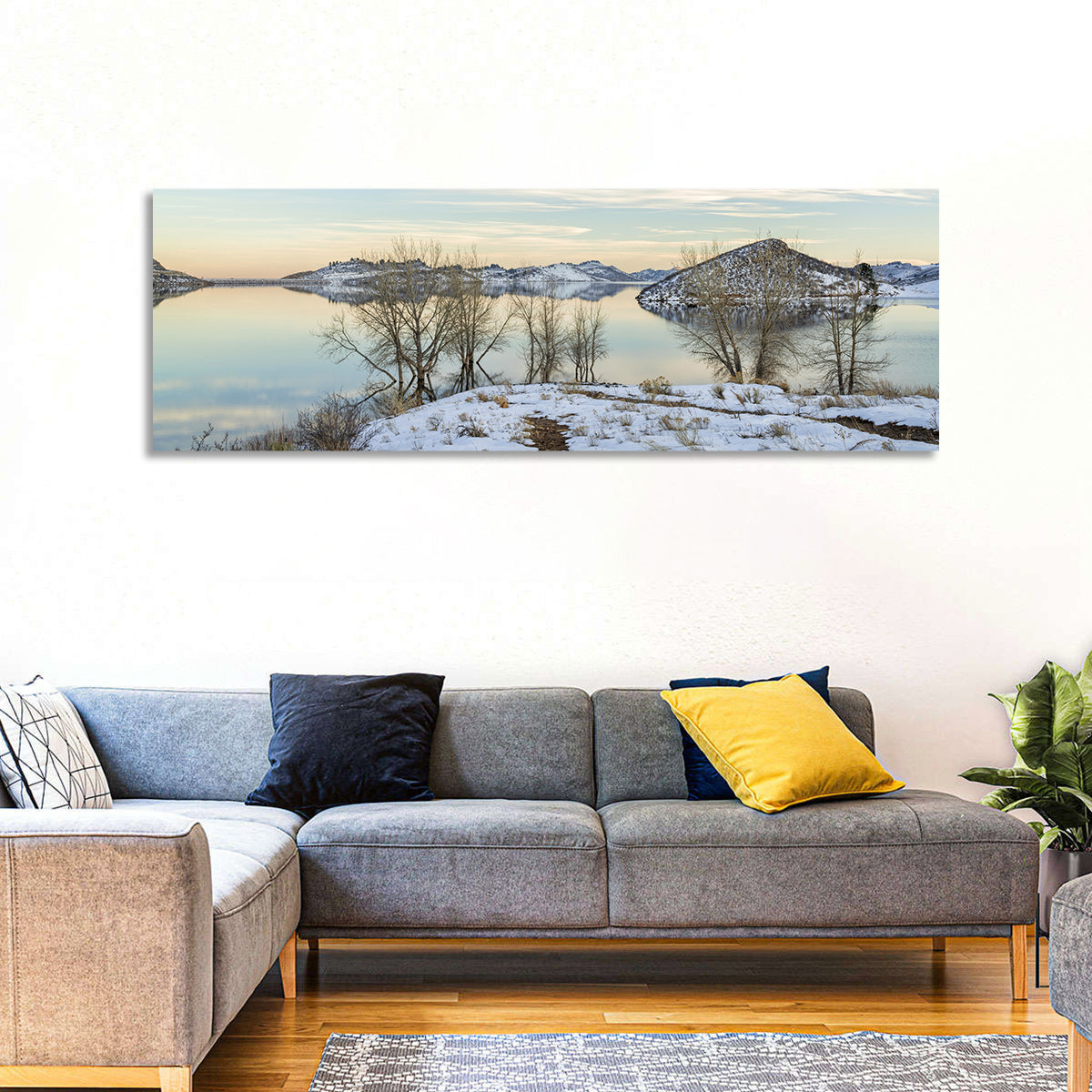 Horsetooth Reservoir Frozen Reflection Wall Art