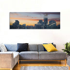 Futuristic City Skyline at Dusk Wall Art