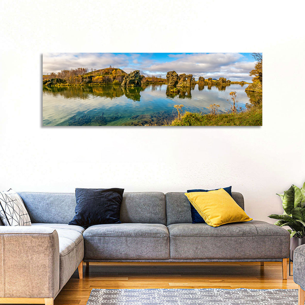 Myvatn Volcanic Rock Reflections Wall Art