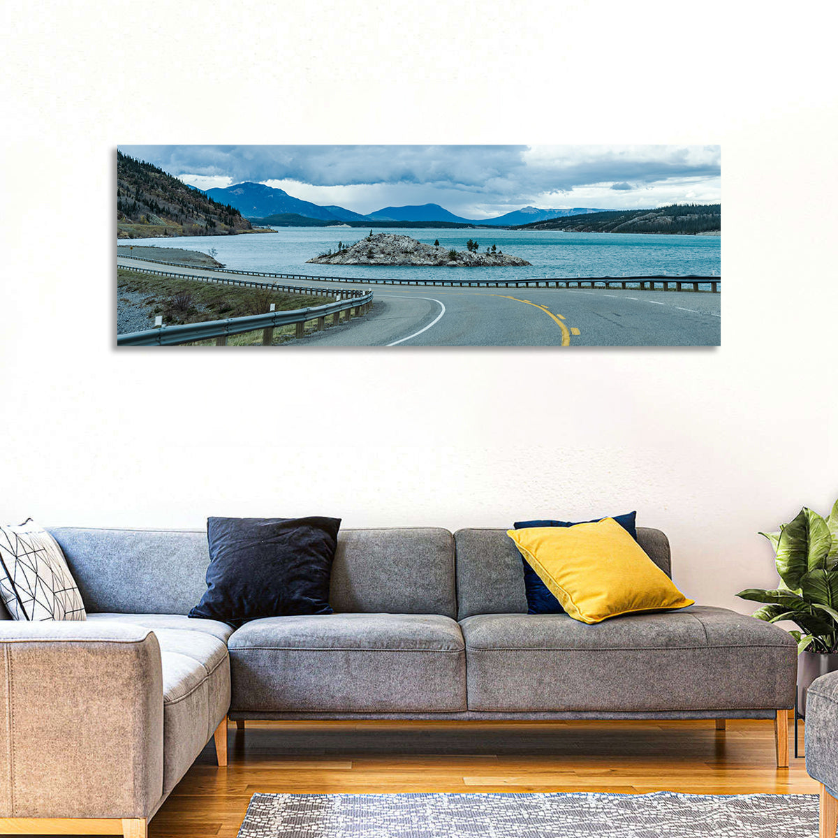 David Thompson Highway 11, Abraham Lake Wall Art in a room, panoramic