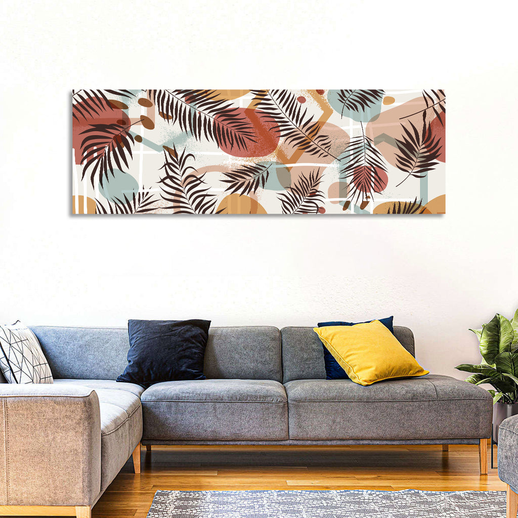 Geometric Tropical Leaves Wall Art