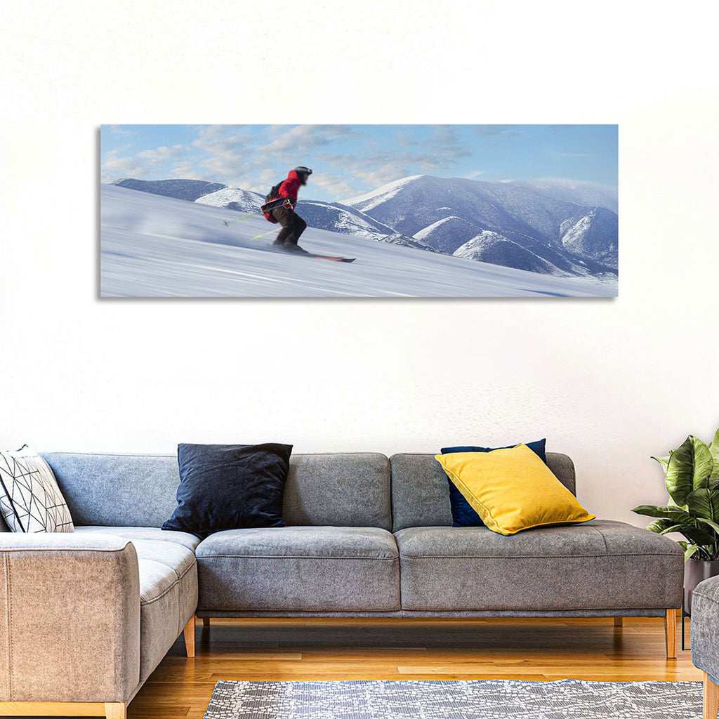 Skier on Snowy Mountain Slope Wall Art