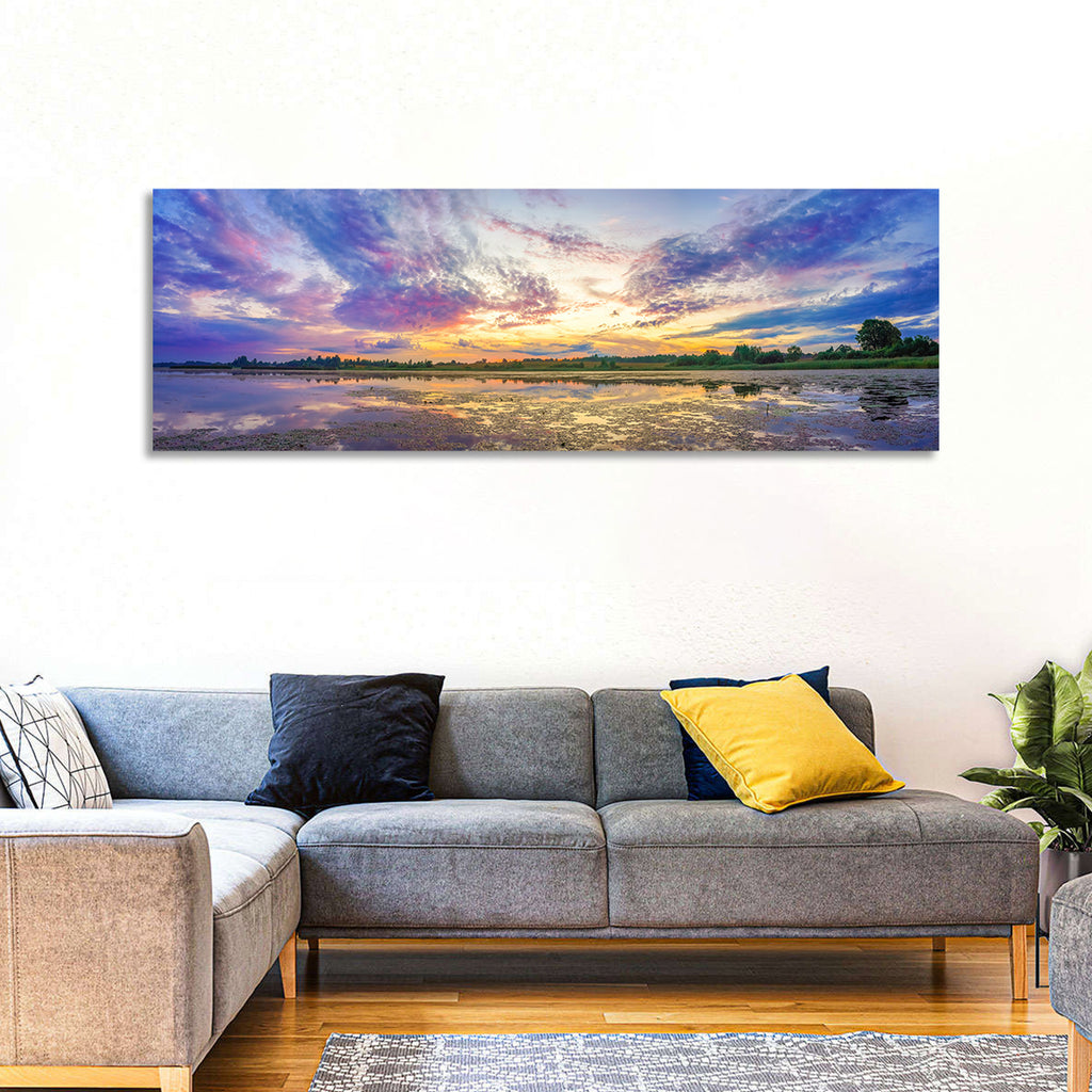 Golden Sunrise Over Lake Wall Art