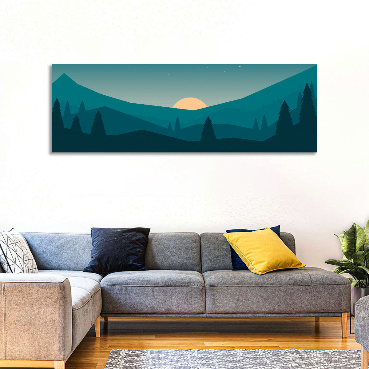 Black Forest Sunset Illustration Wall Art