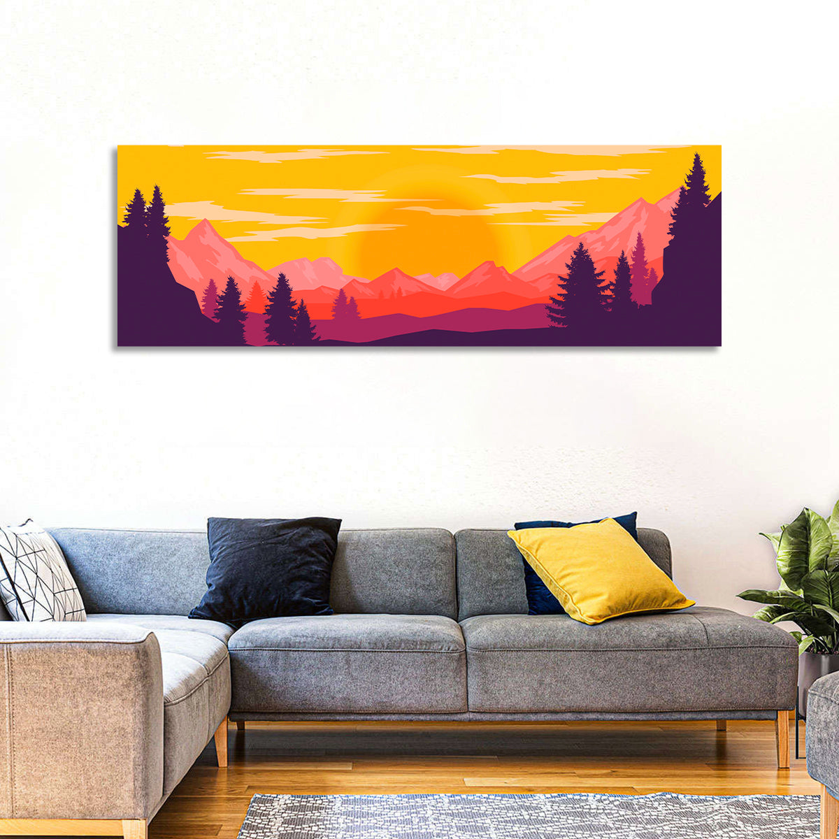 Crimson Peaks at Sunset Wall Art