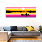 Fisherman Silhouette at Sunset Wall Art