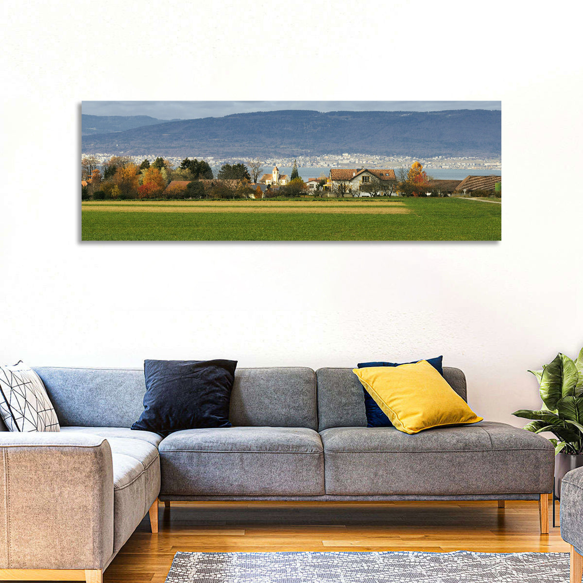 Lake Neuchatel Countryside View Wall Art