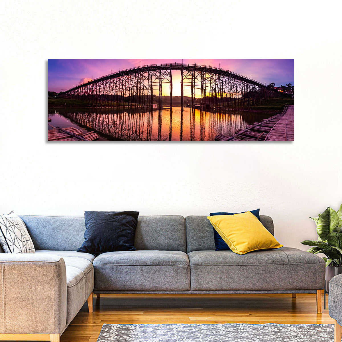 Mon Bridge Sunset, Sangkhlaburi Wall Art