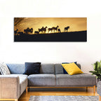 Mustang Silhouettes at Sunset Wall Art