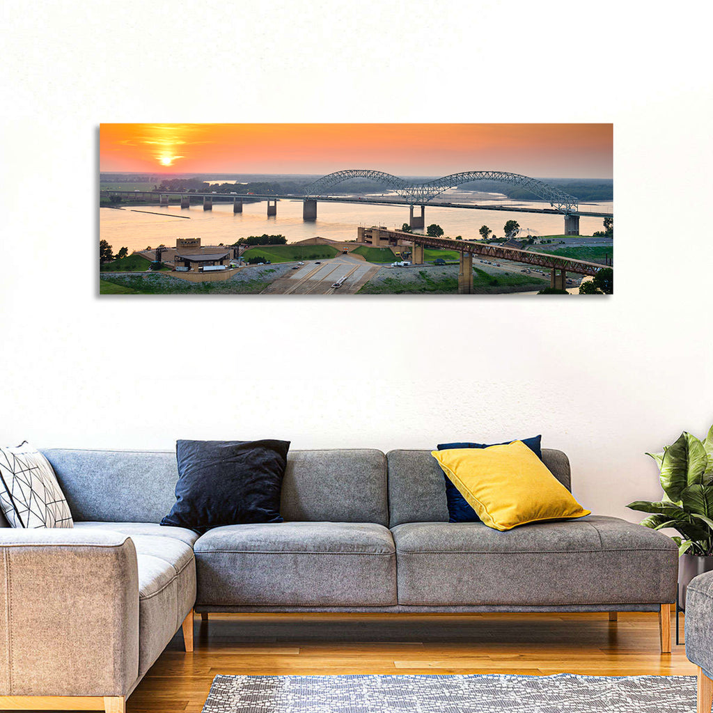 Hernando De Soto Bridge at Sunset Wall Art