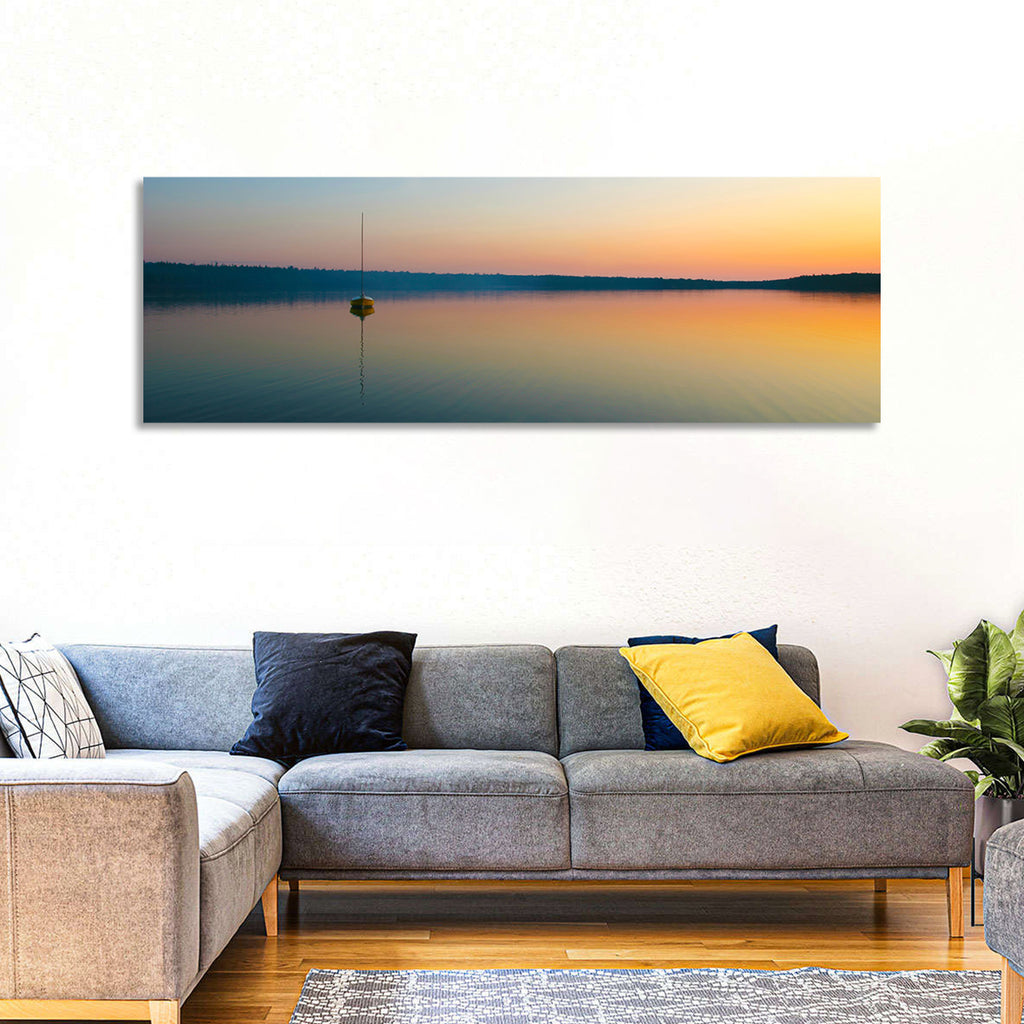 Cyprus Lake Sunset Boat Wall Art