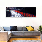 Night Highway Light Trails Wall Art