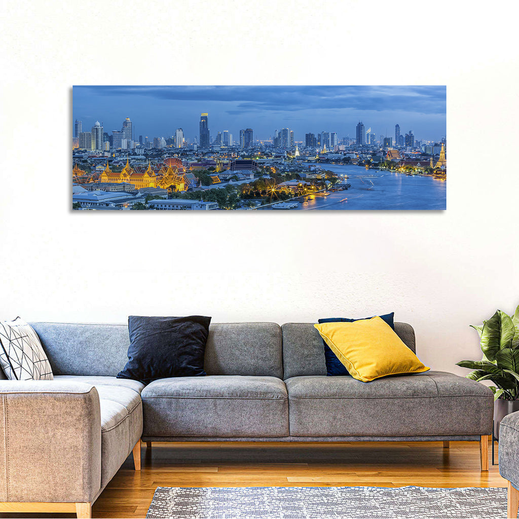 Bangkok Skyline at Blue Hour Wall Art