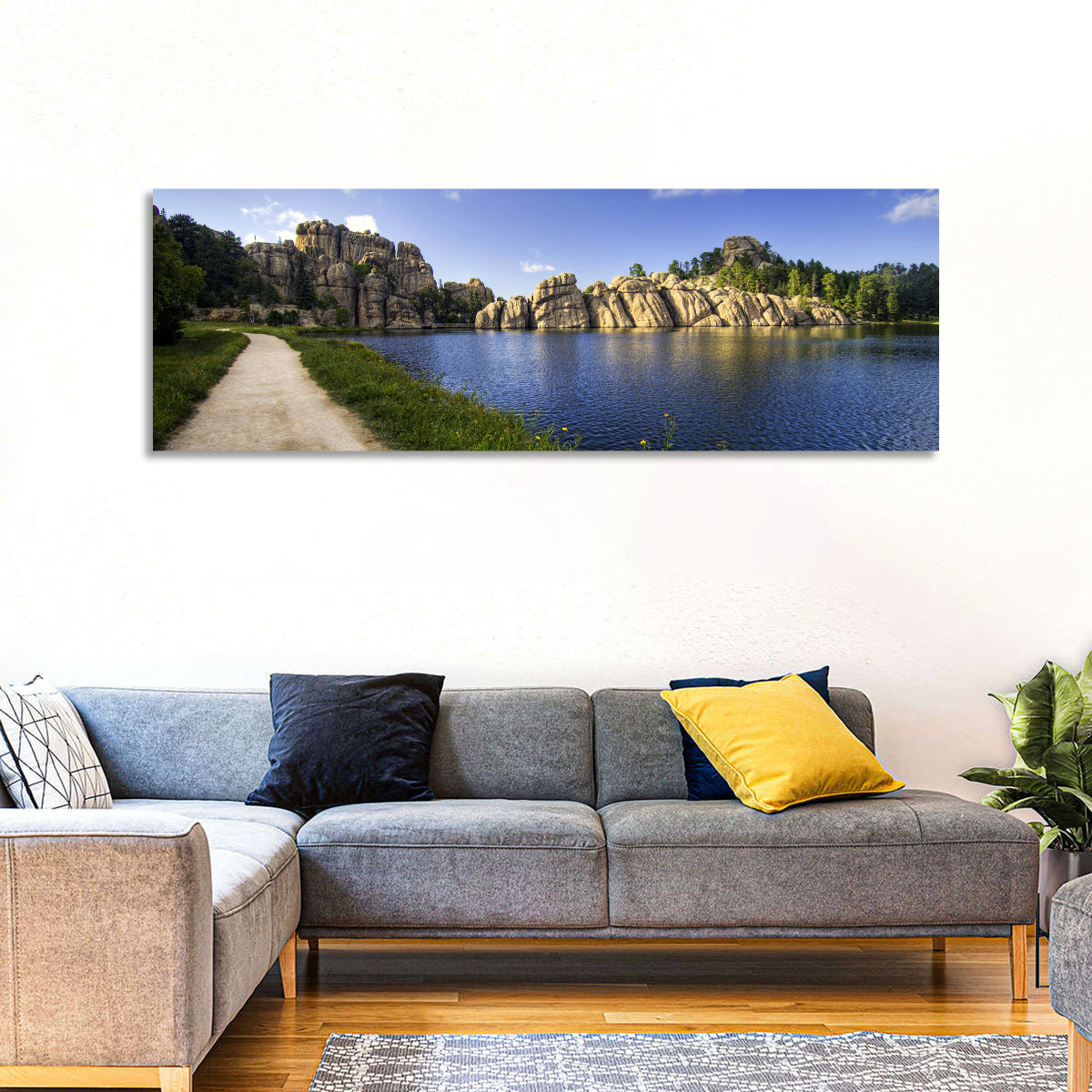 Sylvan Lake Trail, Black Hills Wall Art in a room, panoramic