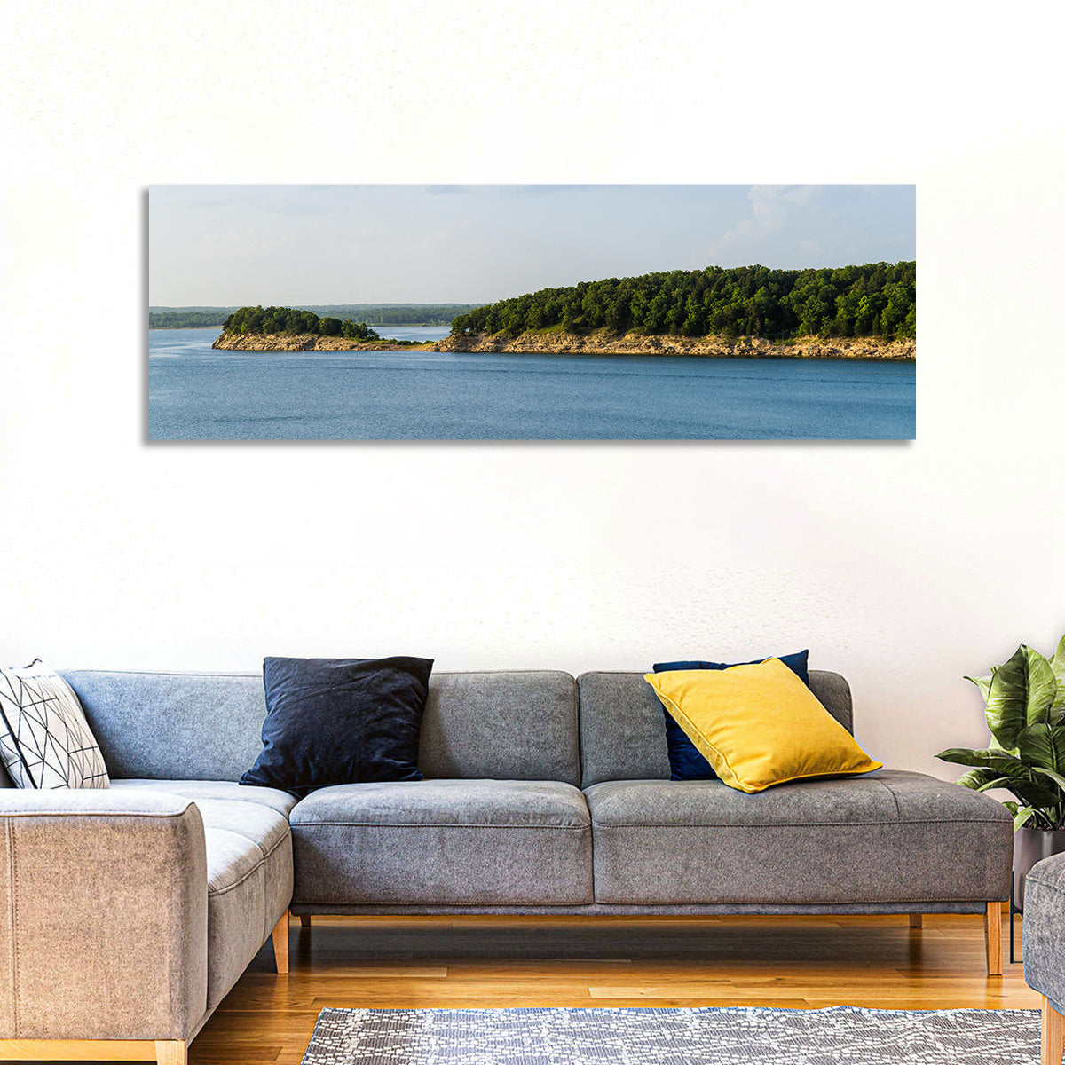 Truman Lake Peninsula Wall Art in a room, panoramic