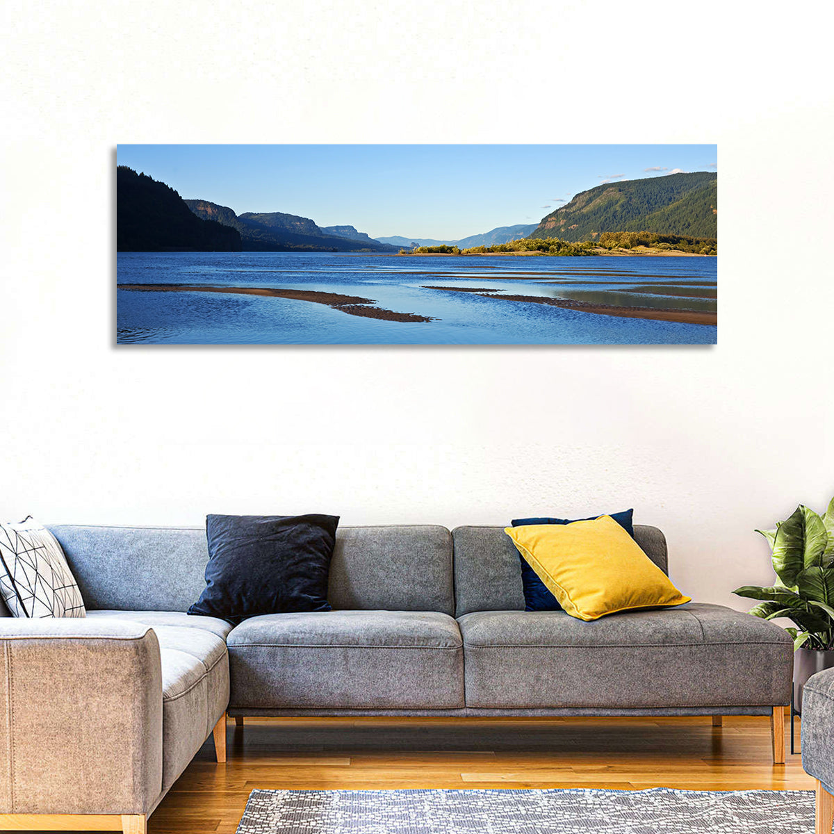 River Gorge Landscape Wall Art in a room, panoramic