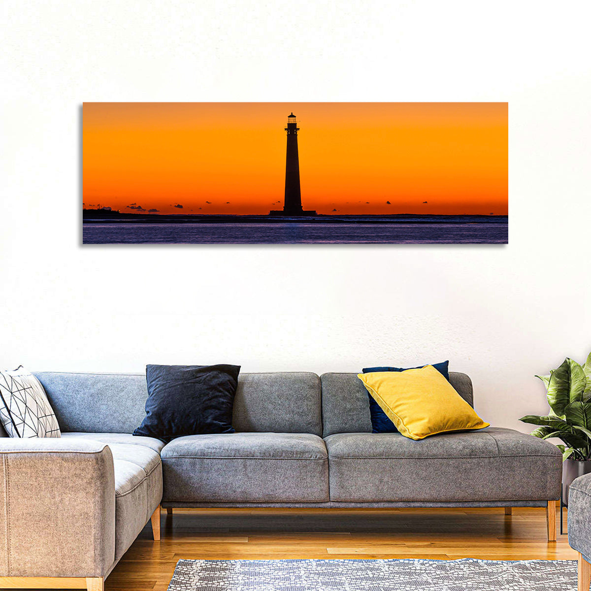 Lighthouse Sunset Wall Art