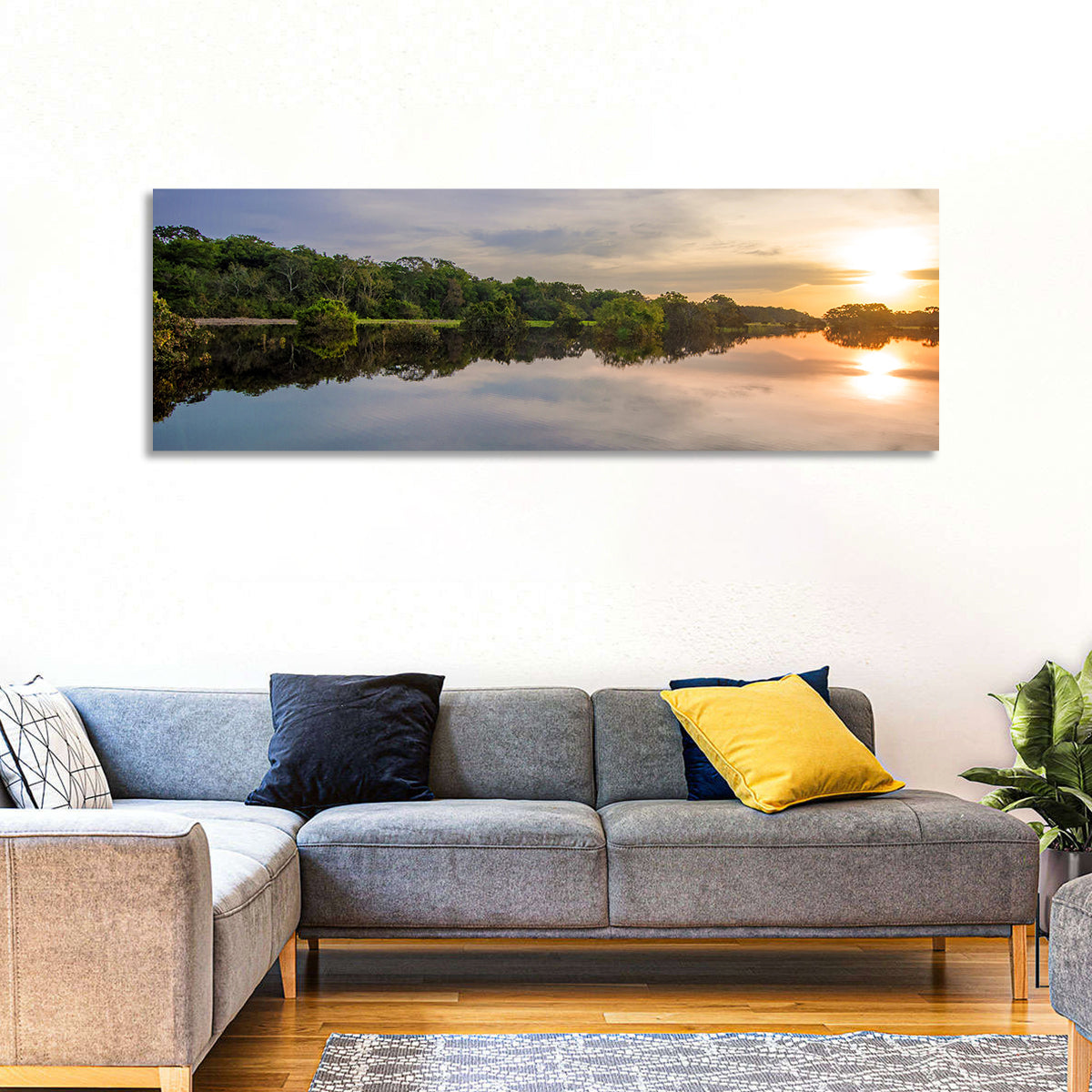 Amazon River Sunset Reflection Wall Art