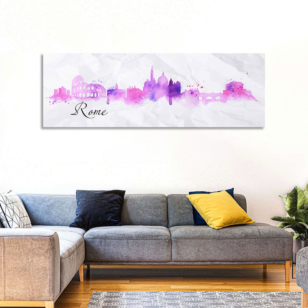 Watercolor Rome Skyline Wall Art