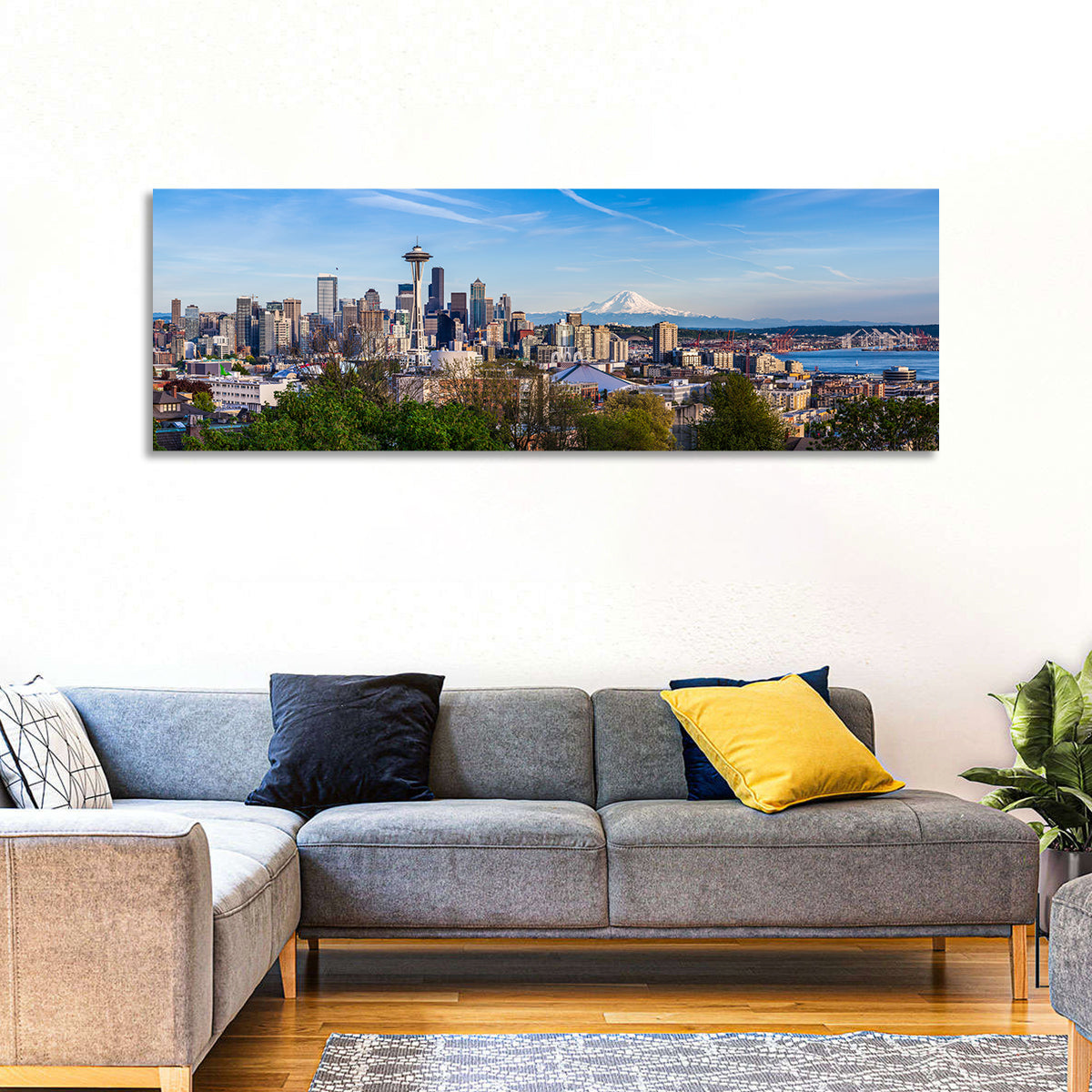 Seattle Skyline with Mount Rainier Wall Art