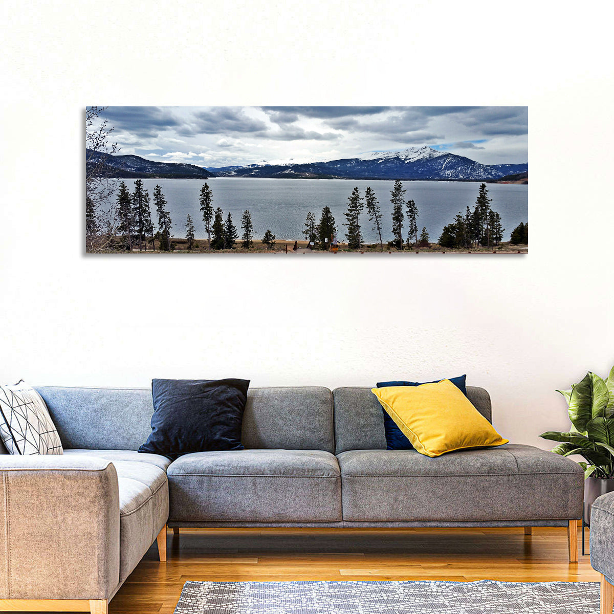 Lake Dillon, Colorado Wall Art in a room, panoramic