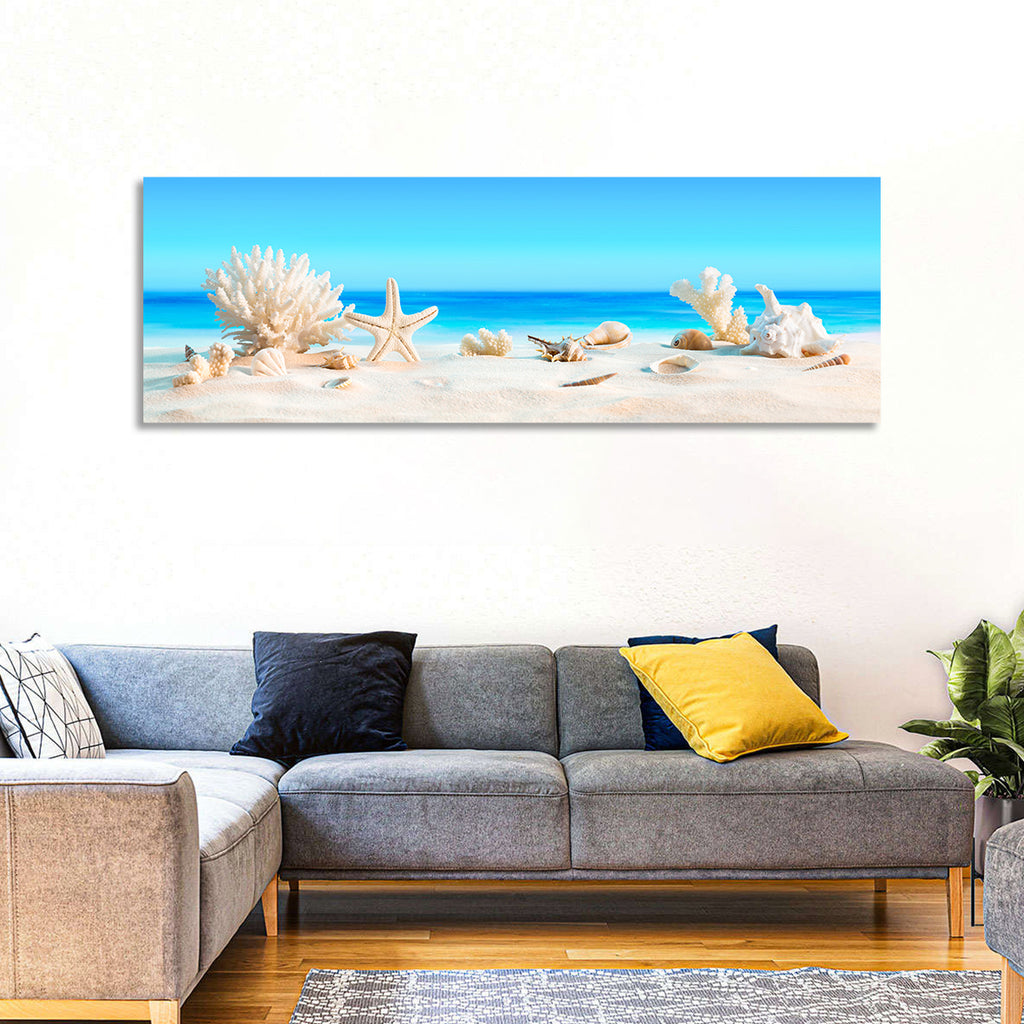 Seashells on Turquoise Shore Wall Art