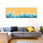 Whimsical Starry Waves Abstract Wall Art