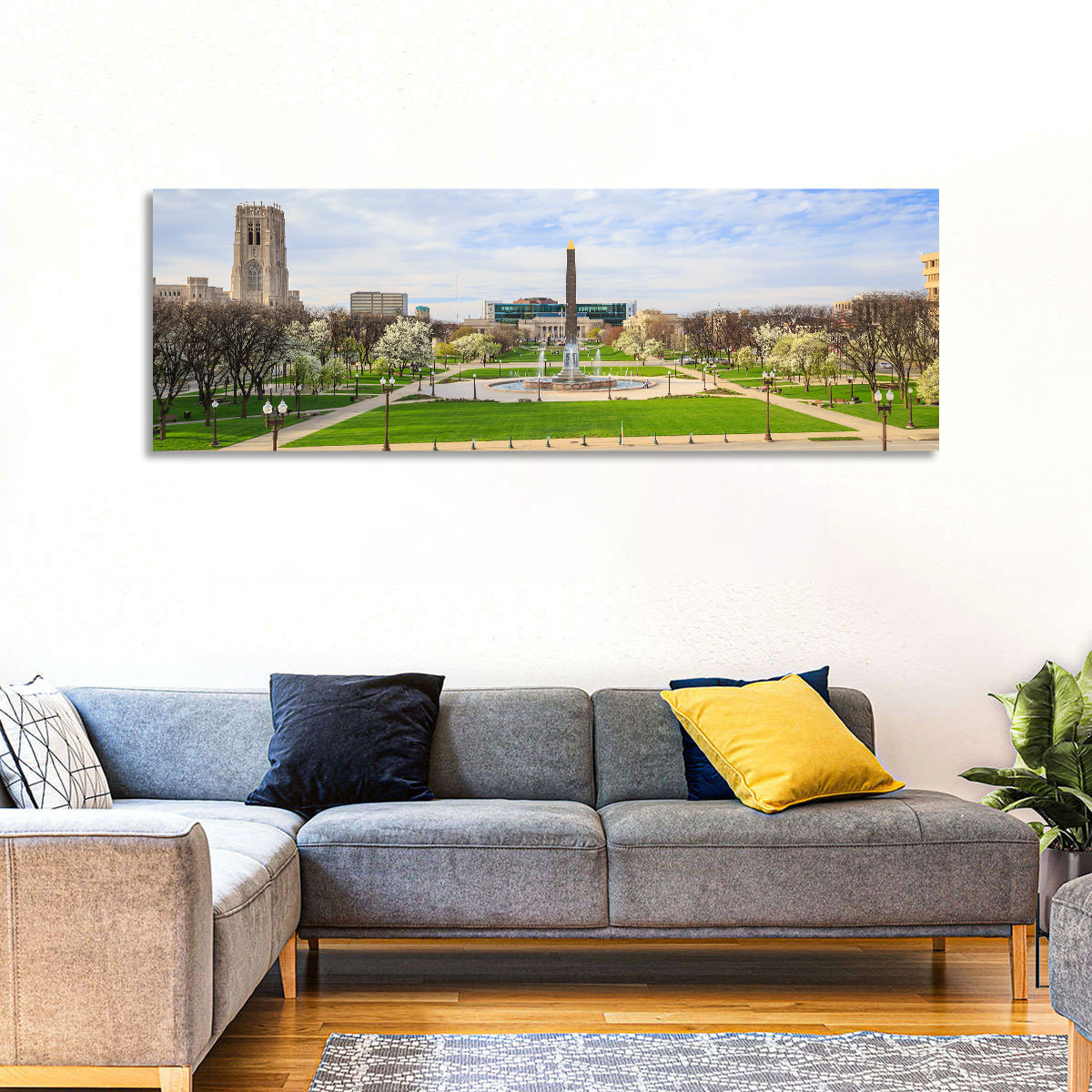 Cathedral of Learning Plaza Wall Art in a room, panoramic