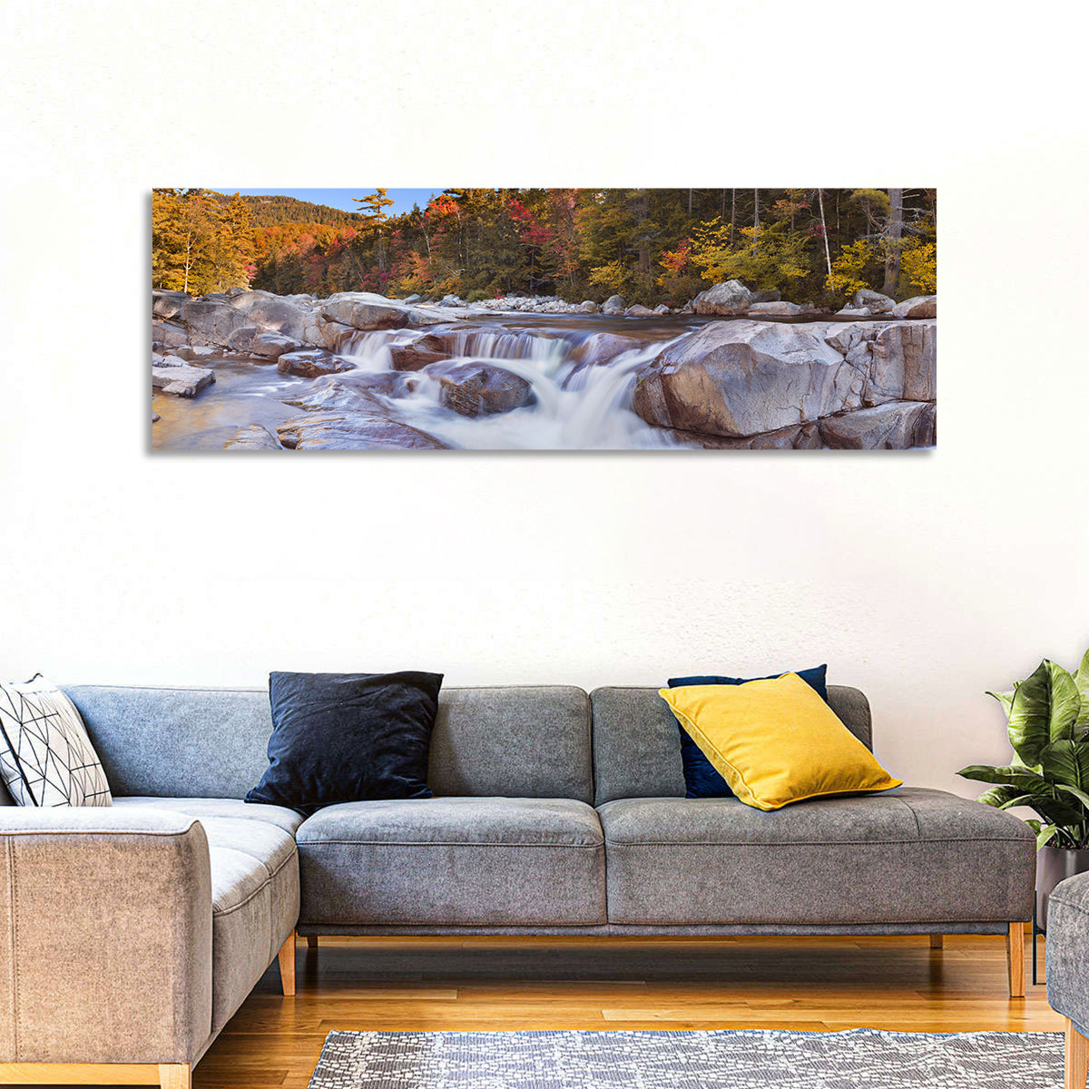 White Mountain Autumn River Wall Art