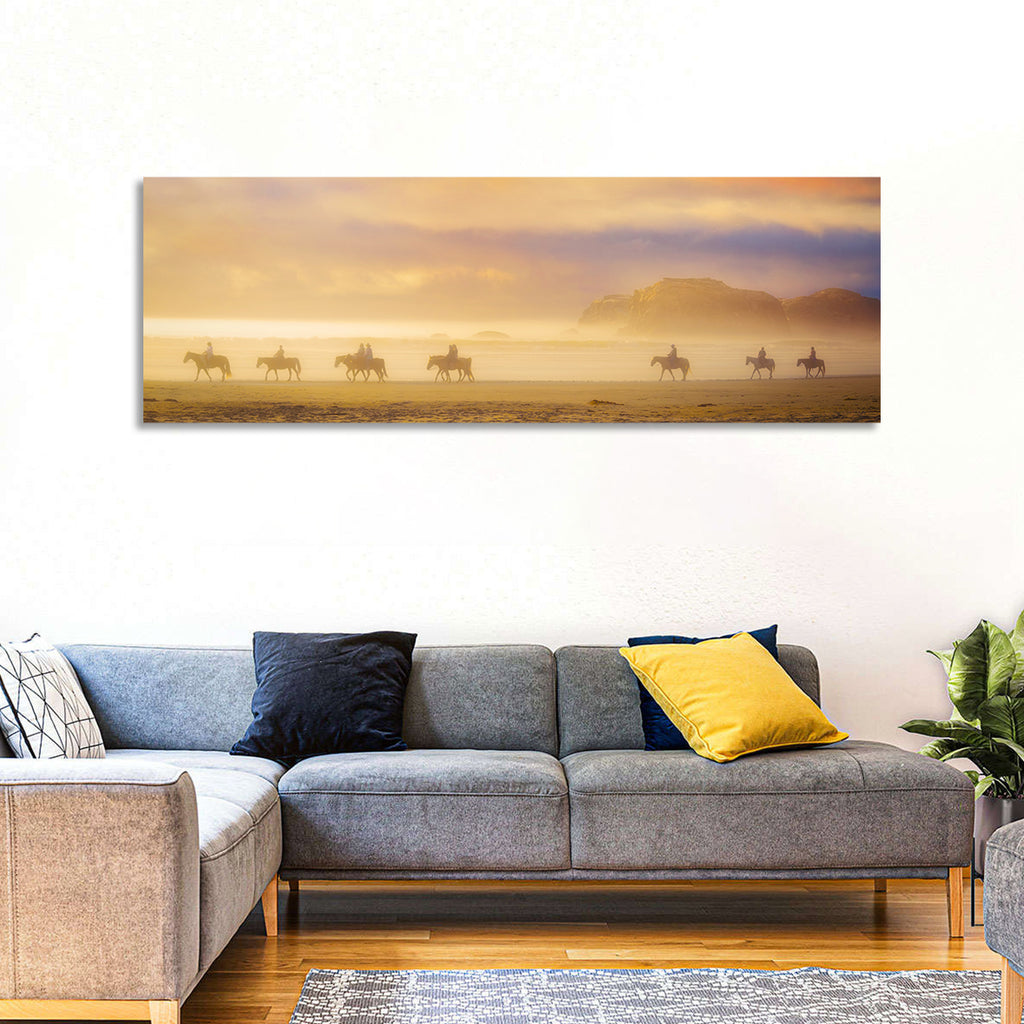 Misty Beach Horseback Riders Wall Art