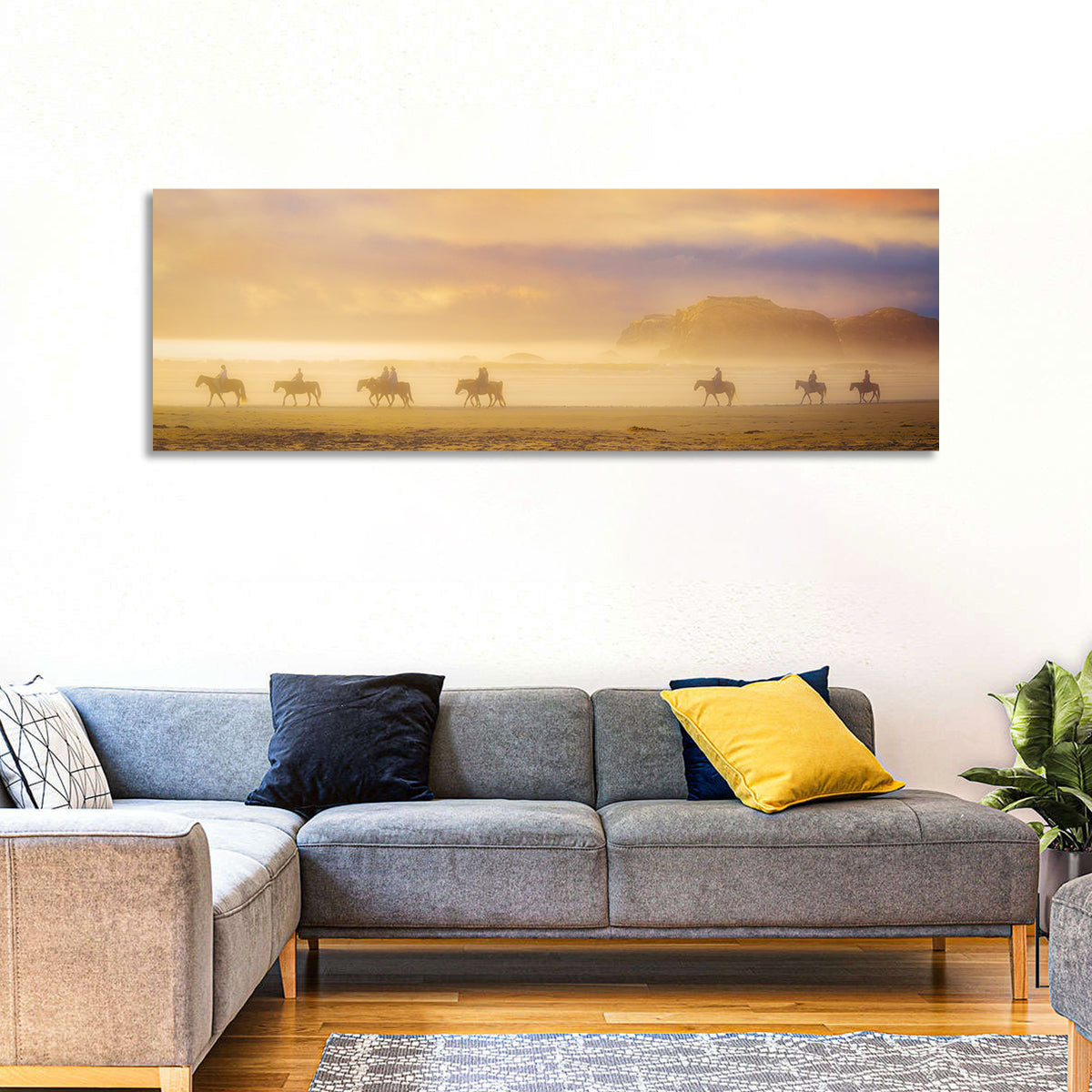 Misty Beach Horseback Riders Wall Art
