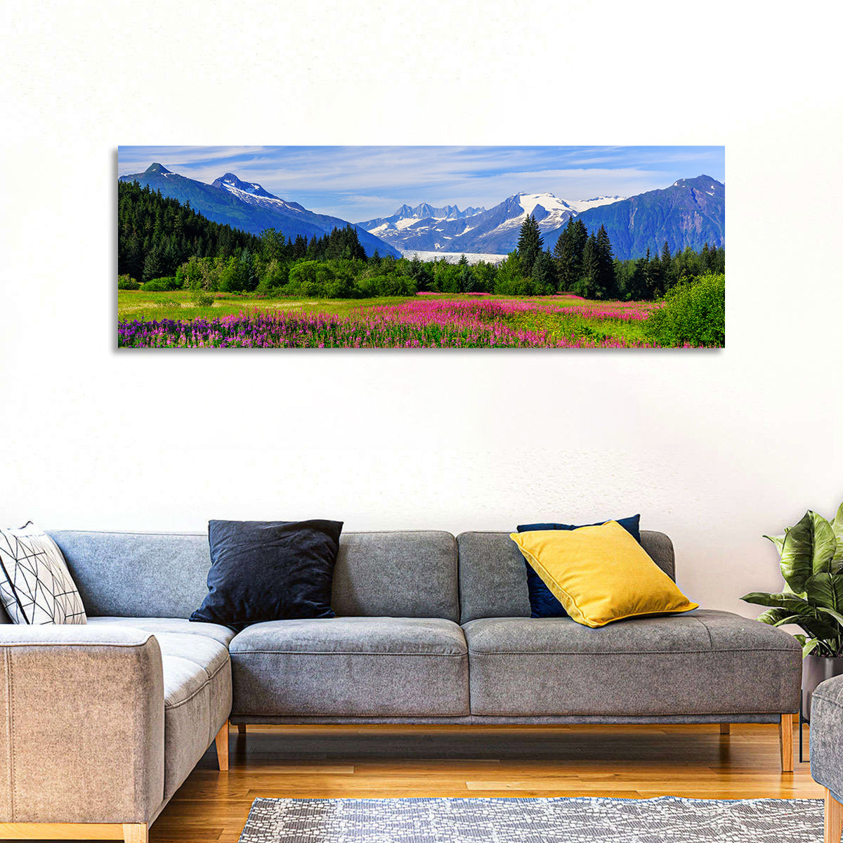 Juneau Meadow with Mendenhall Glacier Wall Art
