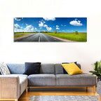 Asphalt Road Through Meadow Wall Art