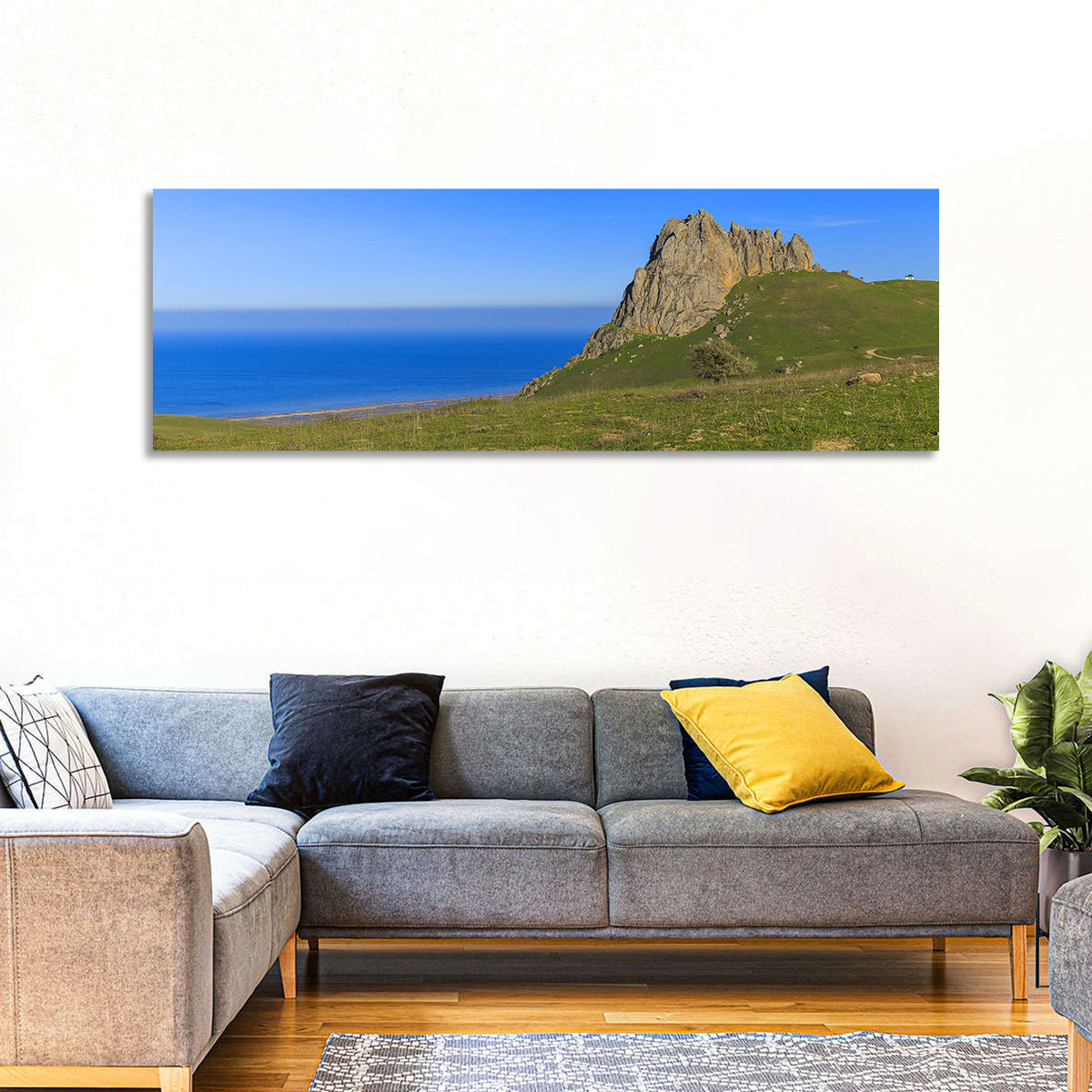 Beshbarmak Mountain Wall Art in a room, panoramic
