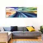 Curved Monorail Light Trails Wall Art