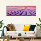 Hyacinth Field at Sunset Wall Art