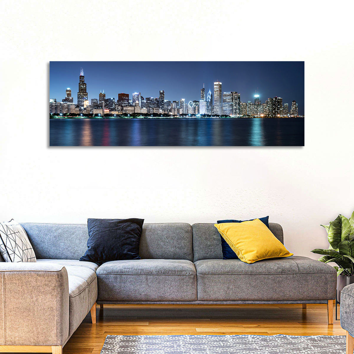 Chicago Night Skyline Wall Art