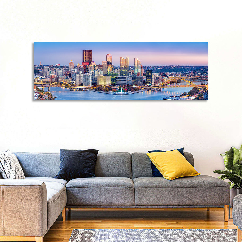 Pittsburgh Twilight Skyline Wall Art