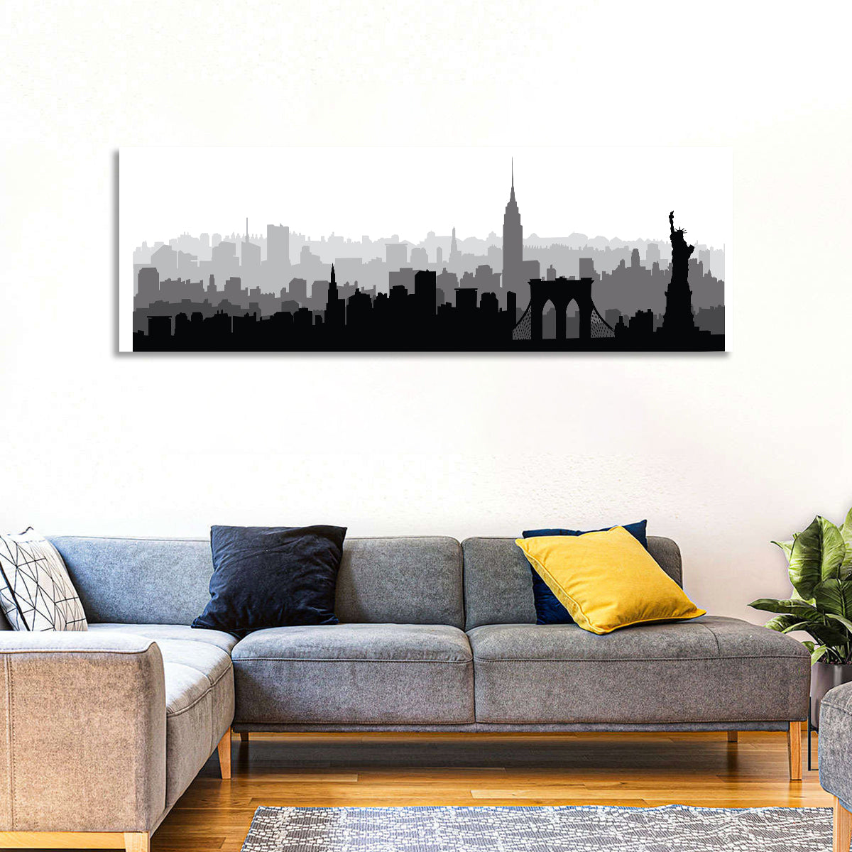 New York Skyline Silhouette Wall Art